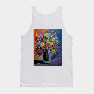 A beautiful bouquet flowers in a glass vase Tank Top